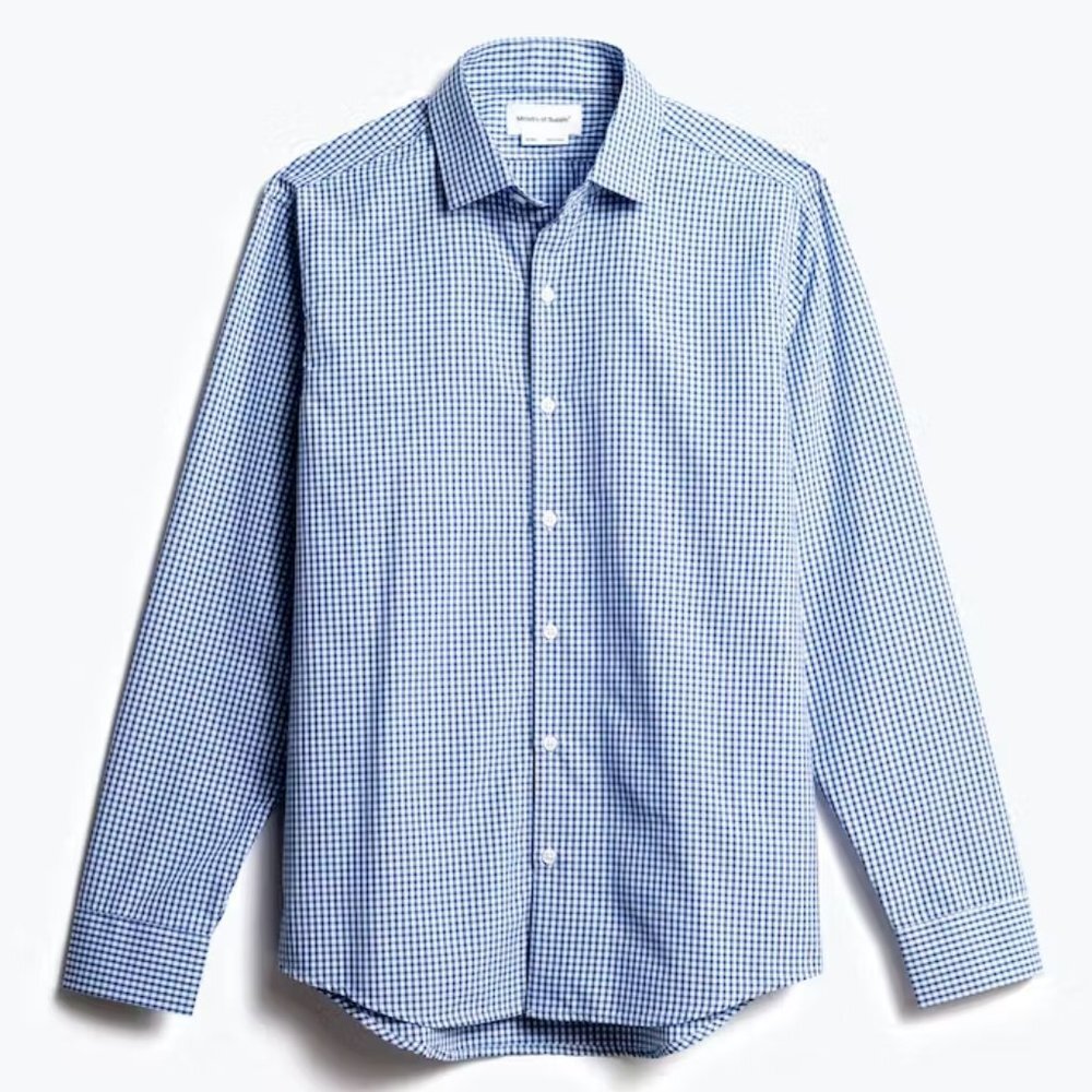 Ministry of Supply Blue Checkered Dress Shirt